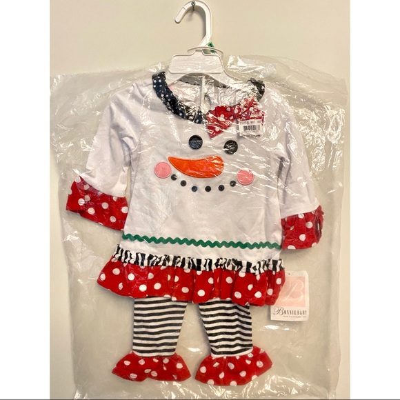 Bonnie Jean Snowman Face 2 Piece Set - Picture 3 of 3